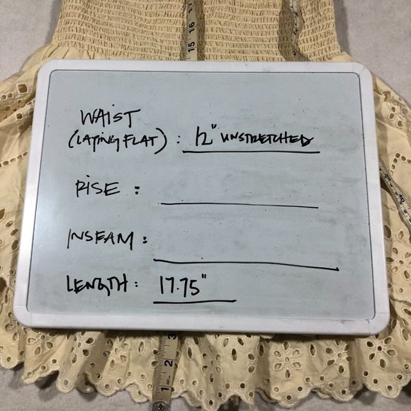 Zara Womens XS Tiered Eyelet Skirt 100% Cotton Cream Pale Yellow - Picture 13 of 14